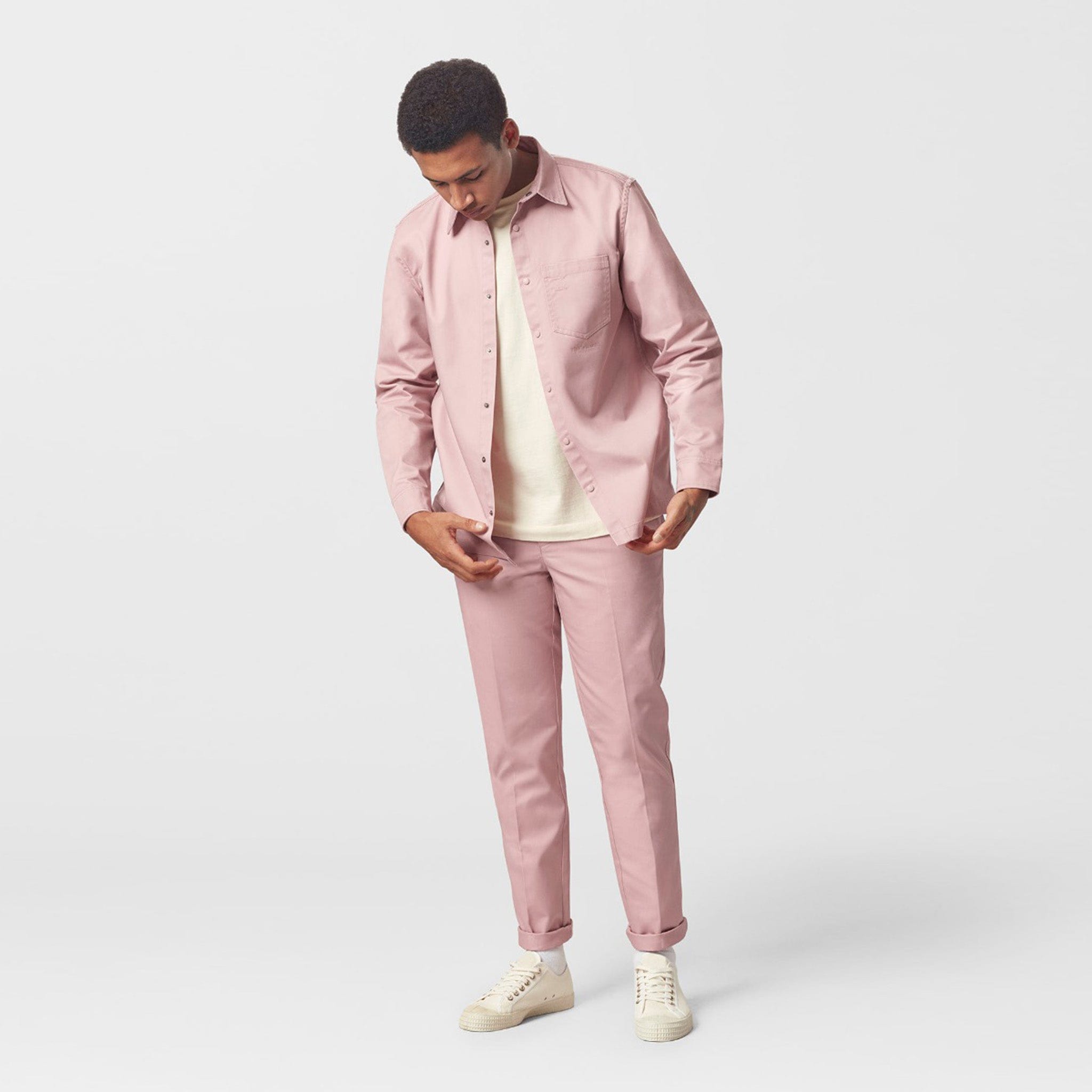 Relaxed Snap Button Shirt Dusty Pink